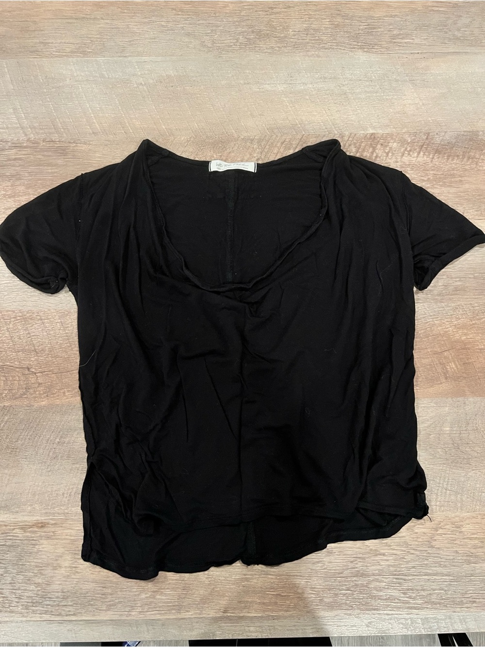 We The Free Black Short Sleeve Scoop Neck Tee
